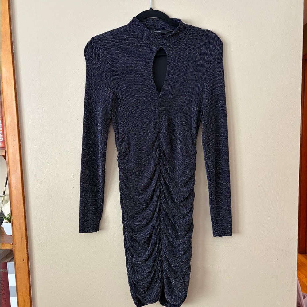 Forever 21 Shimmering Black Long Sleeve Dress